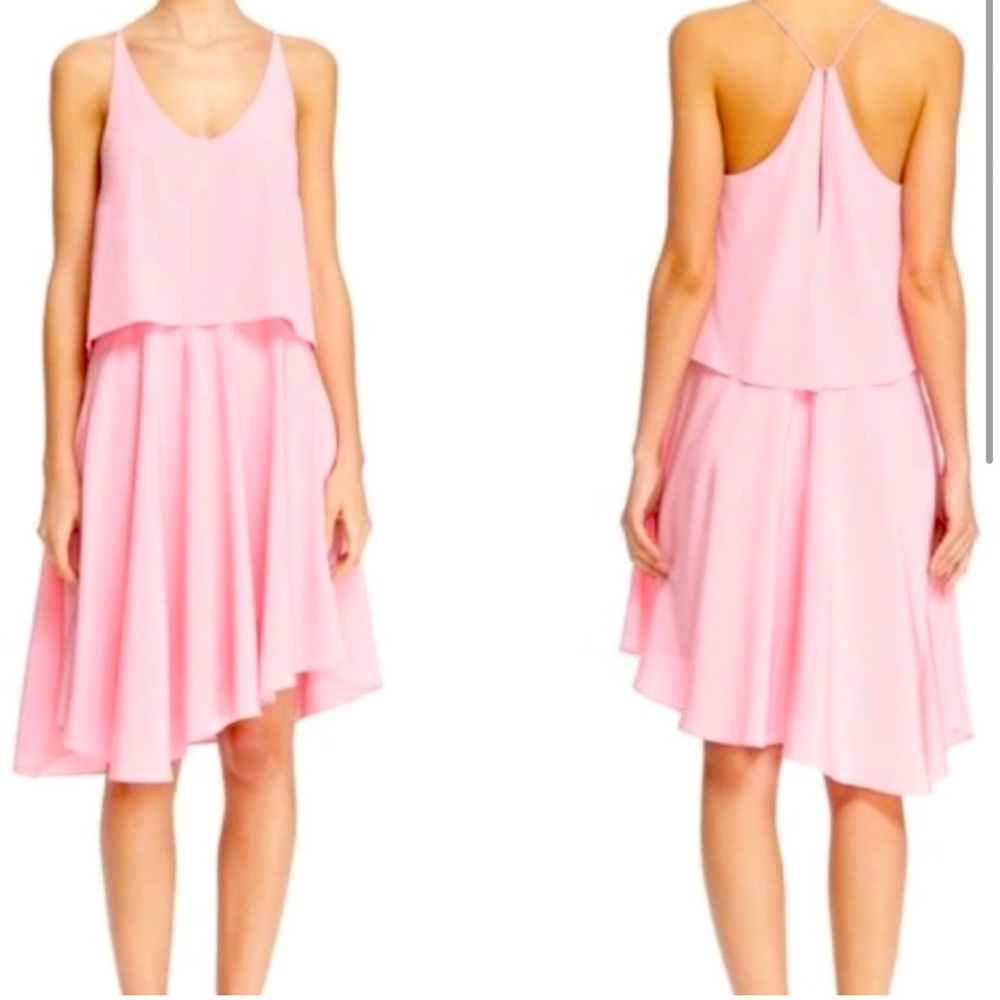 Tibi Pink Silk Double Layer Dress Size 12